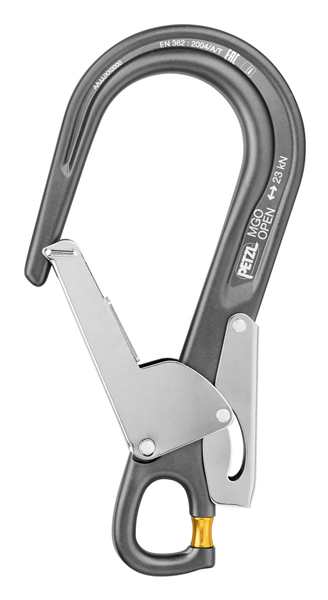 Connecteur aluminium ouvrable  et à grande ouverture 60mm, MGO OPEN 60, PETZL