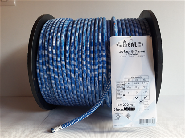 Corde dynamique ultime (3 normes), très souple, 9.1mm, JOKER SOFT, BEAL