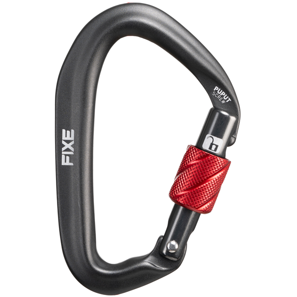 Mousqueton keylock profilé, virole rouge, PUPUT VIS, FIXE