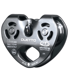 Poulie double pour tyrolienne câble/corde, 2 x 2 roulements à bille, DUETTO CT