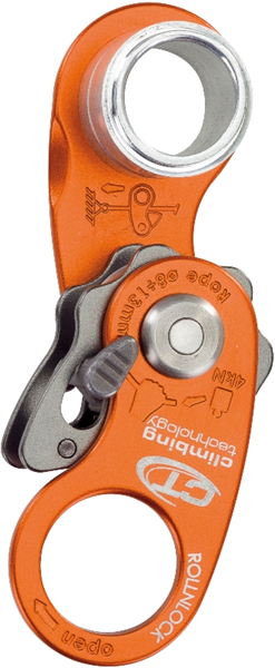 Poulie bloqueur compact 80g, roulement à bille, RollNlock, Climbing Technology