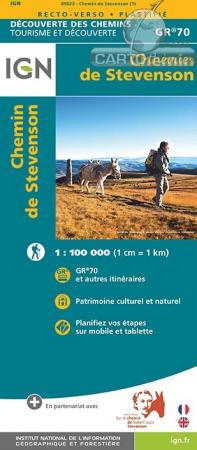Carte touristique IGN 1:100 000 , Chemin3995 de Stevenson, Compostelle