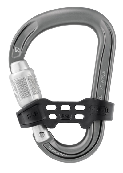 Mousqueton poire à vis avec barrette, ATTACHE BAR, PETZL