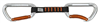 Pack de 5 dégaines sangle nylon noire 12 cm, mousqueton doigt orange, 22kN, CT