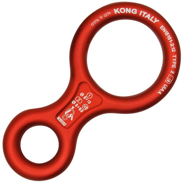 Descendeur en huit, 35 kN, rouge, KONG