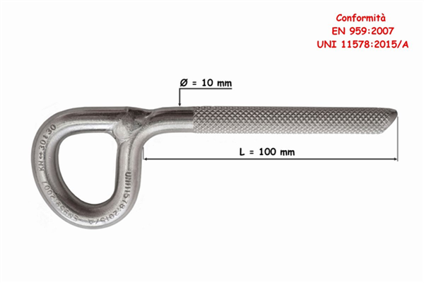 Piton INOX, 10x100 mm, 30 kn, SUPERSTAR, RAUMER